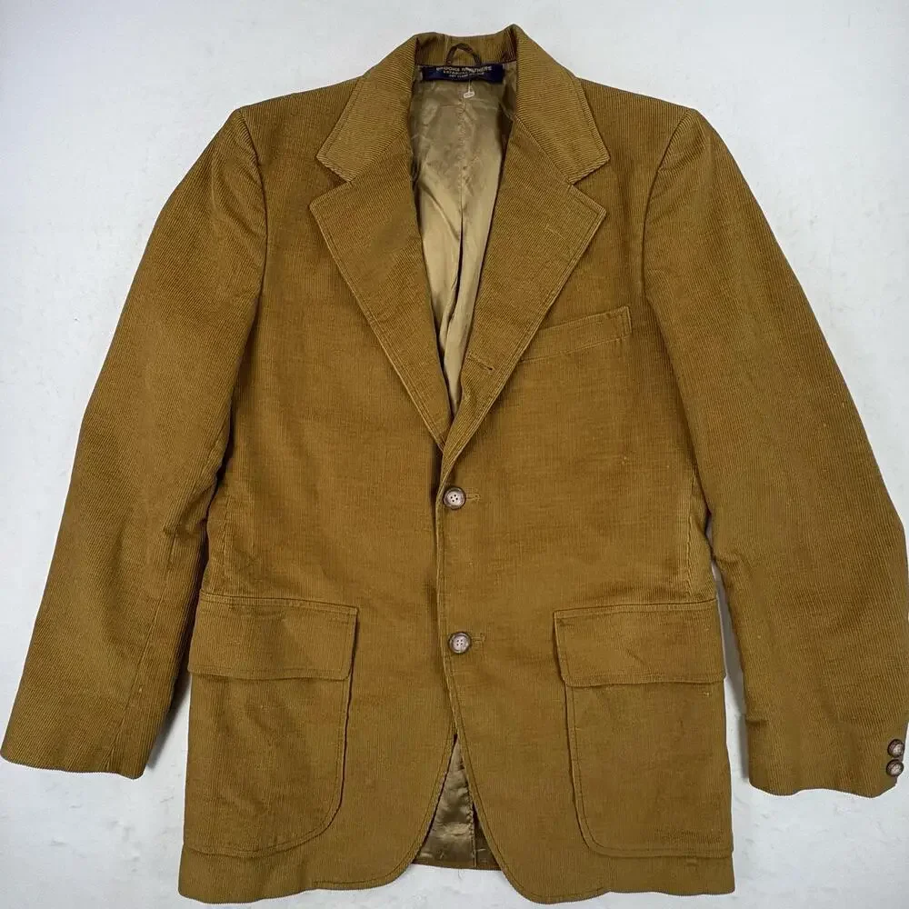Vintage Brooks Brothers Sport Coat Blazer Mens 43 Brown Corduroy Two Button